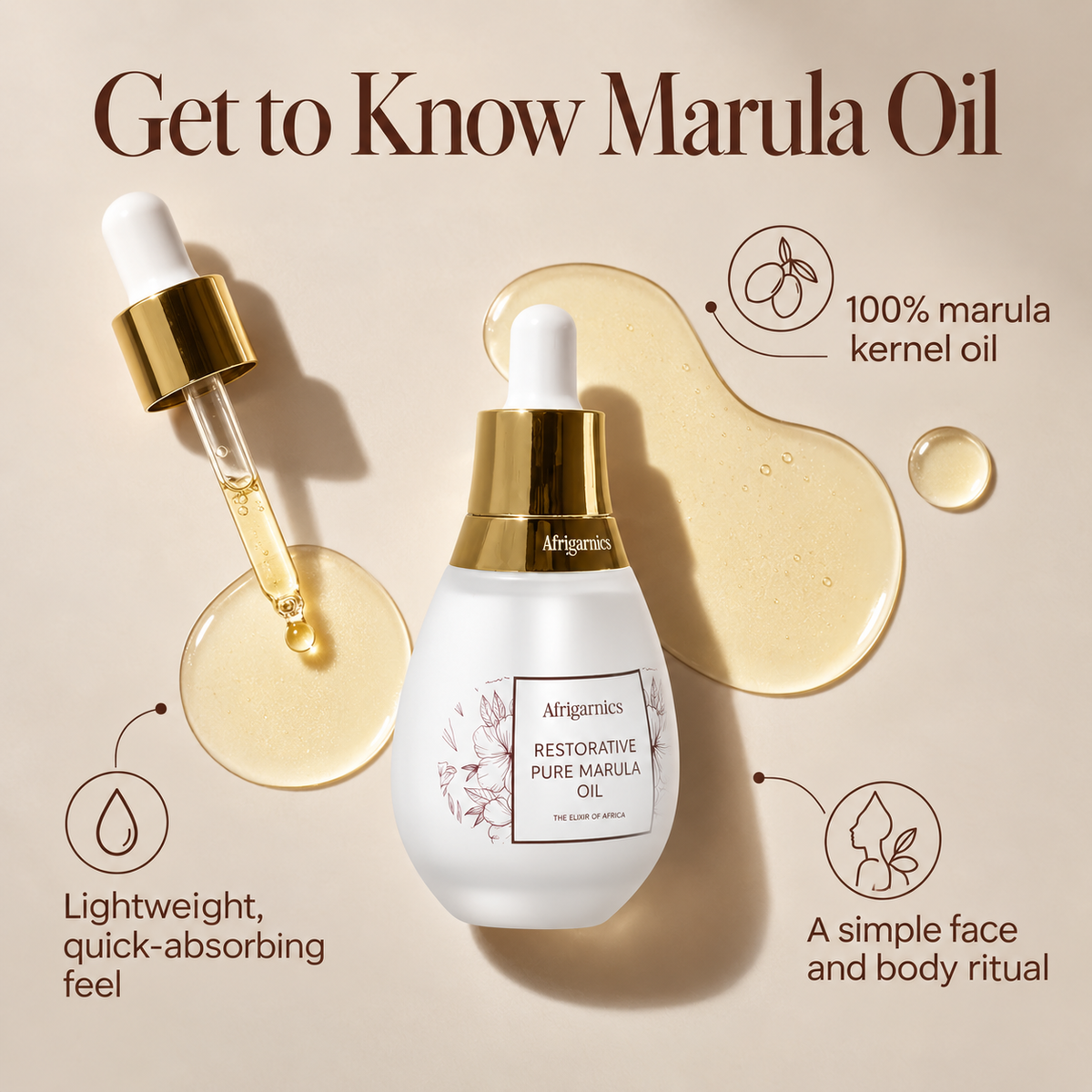 Restorative Pure Marula Oil – 100% Virgin Marula Oil for Face & Body